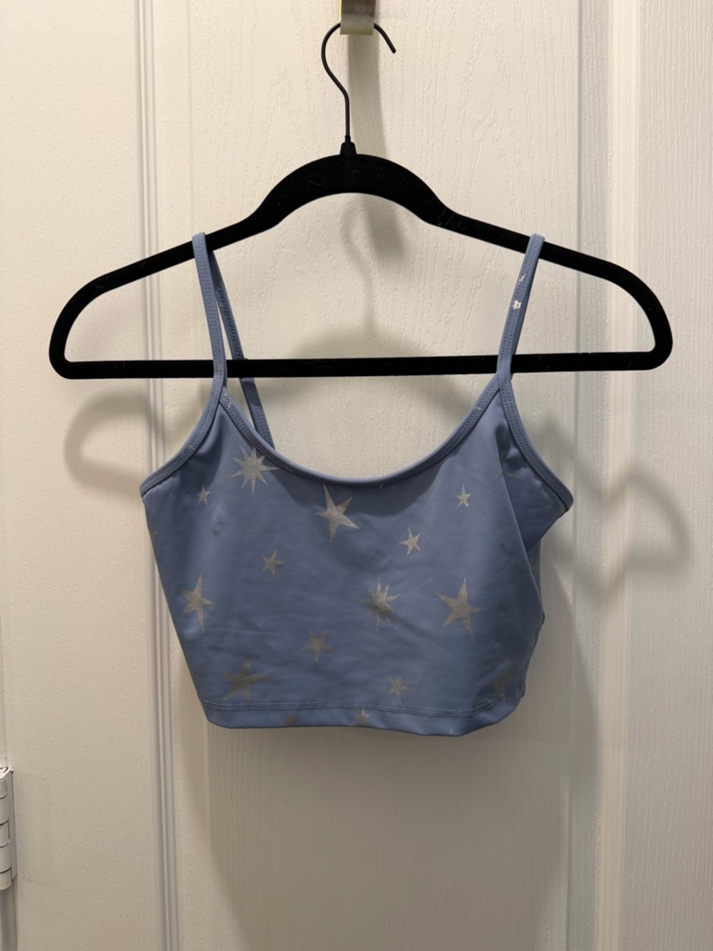 Beach Riot Light Blue Star-Print Crop Camisole